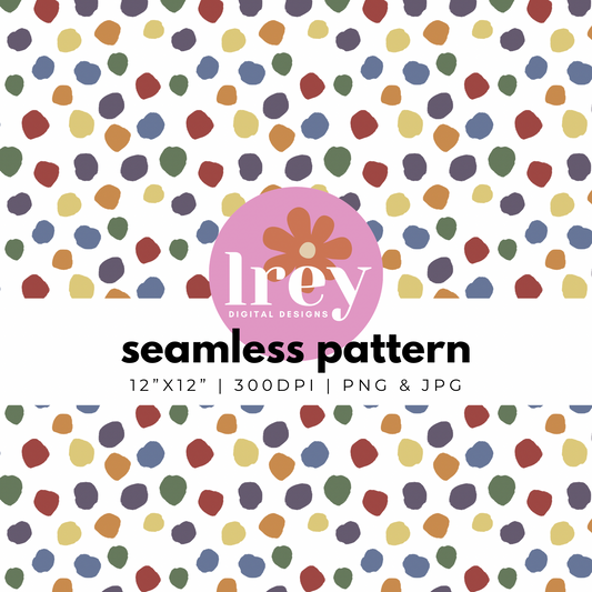 Colorful Abstract Dots - Muted Rainbow | Digital Seamless Pattern | PNG, JPG | Instant Download | Commercial Use Included | LRey Digital Designs | Digital Seamless Pattern