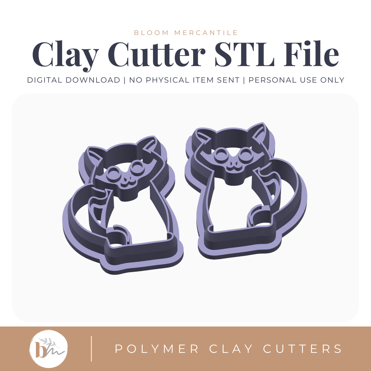 Cat Mirror Set | Digital STL File | Polymer Clay Tools & Cutters