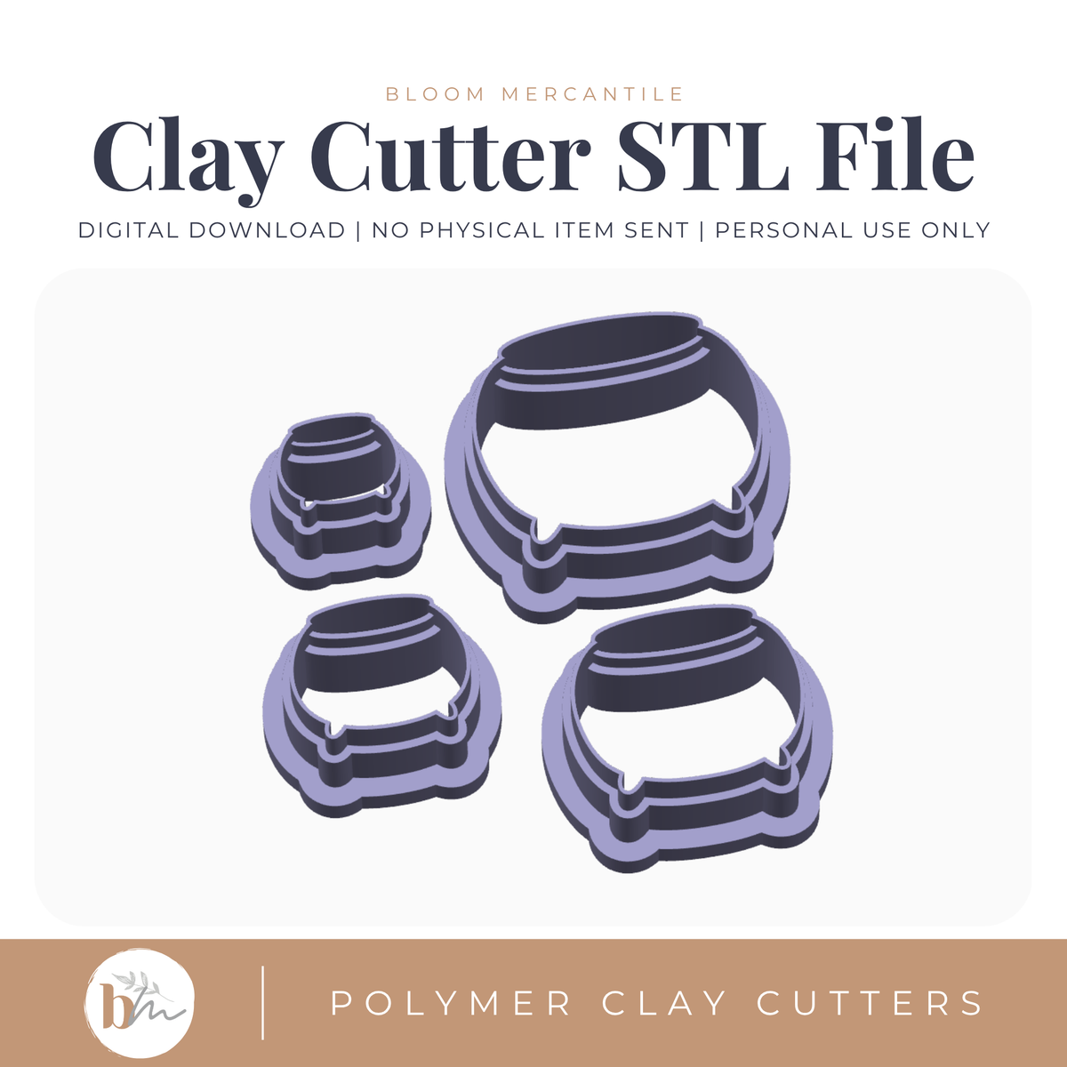 Cauldron - 4 Sizes | Digital STL File | Polymer Clay Tools & Cutters