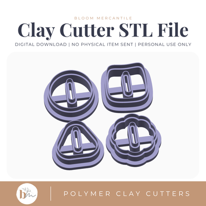 Chain Link Cutters - 4 Shapes | Digital STL File | Polymer Clay Tools & Cutters