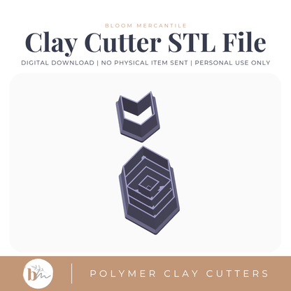 Chevron Dangle Set | Digital STL File | Polymer Clay Tools & Cutters