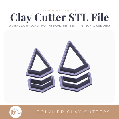 Chevron Kite Set - 2 Sizes | Digital STL File | Polymer Clay Tools & Cutters