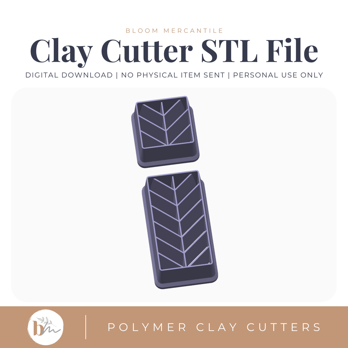 Chevron Striped Dangle Set | Digital STL File | Polymer Clay Tools & Cutters