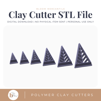 Chevron Striped Christmas Trees - 6 Sizes | Digital STL File | Polymer Clay Tools & Cutters