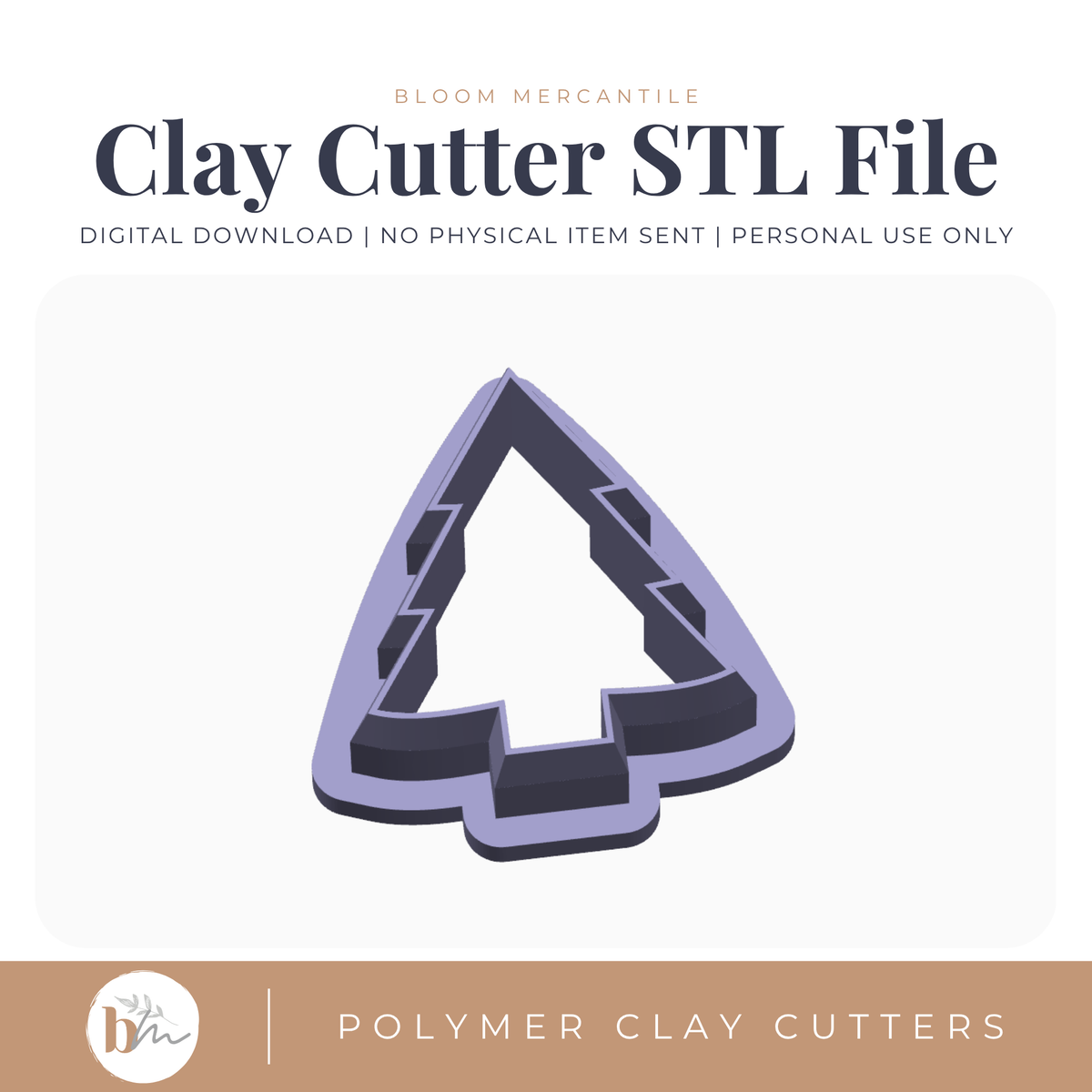 Christmas Tree - 4 Sizes | Digital STL File | Polymer Clay Tools & Cutters