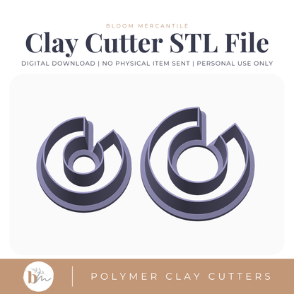 Circle Hoops - 2 Sizes | Digital STL File | Polymer Clay Tools & Cutters