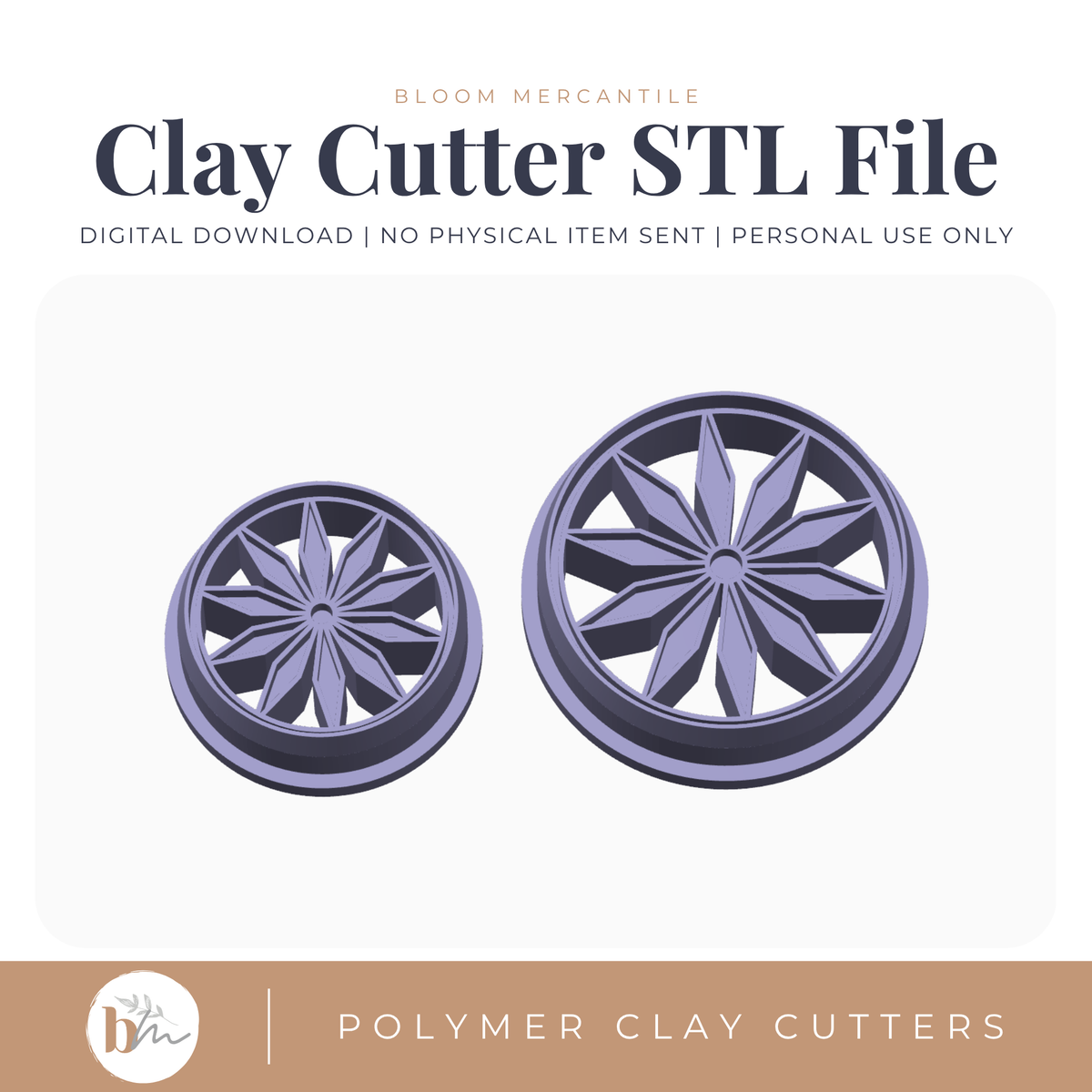 Circle Medallion - 2 Sizes | Digital STL File | Polymer Clay Tools & Cutters