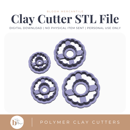 Classic Holiday Wreath - 4 Sizes | Digital STL File | Polymer Clay Tools & Cutters