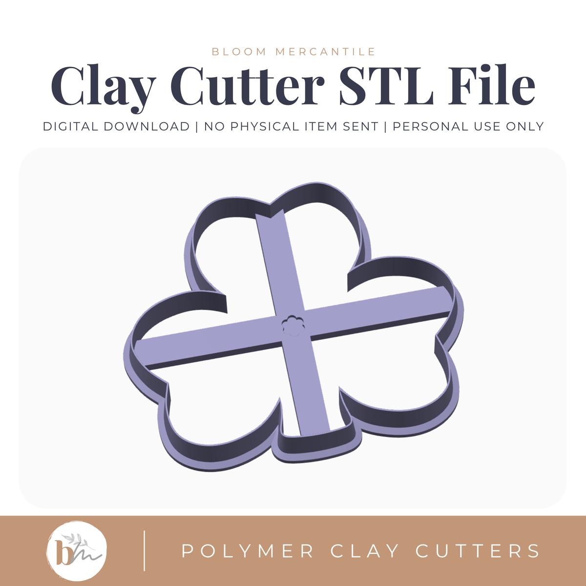 Trinket Dish - Clover | Digital STL File | Polymer Clay Tools & Cutters
