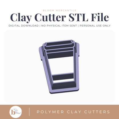 Coffee To Go Cup - 4 Sizes | Digital STL File | Polymer Clay Tools & Cutters