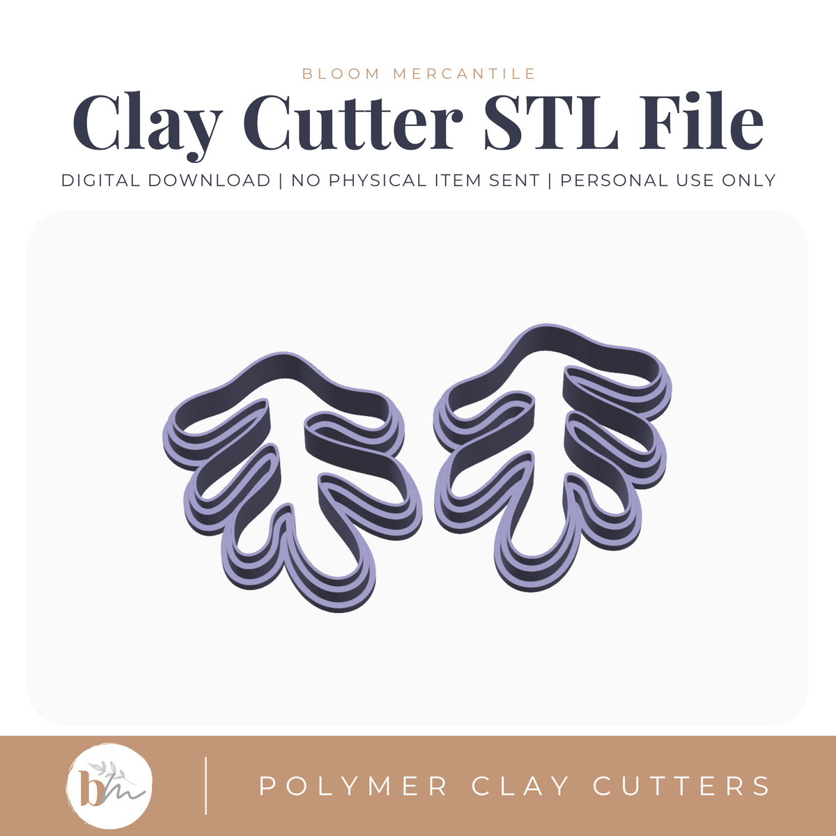 Coral Mirror Set - 4 Sizes | Digital STL File | Polymer Clay Tools & Cutters