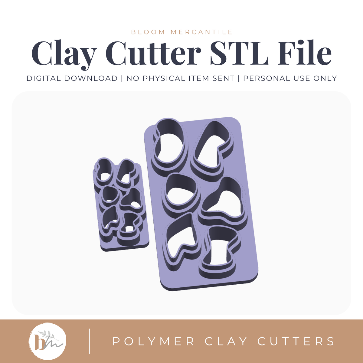 Cow Print Templates - 2 Sizes | Digital STL File | Polymer Clay Tools & Cutters