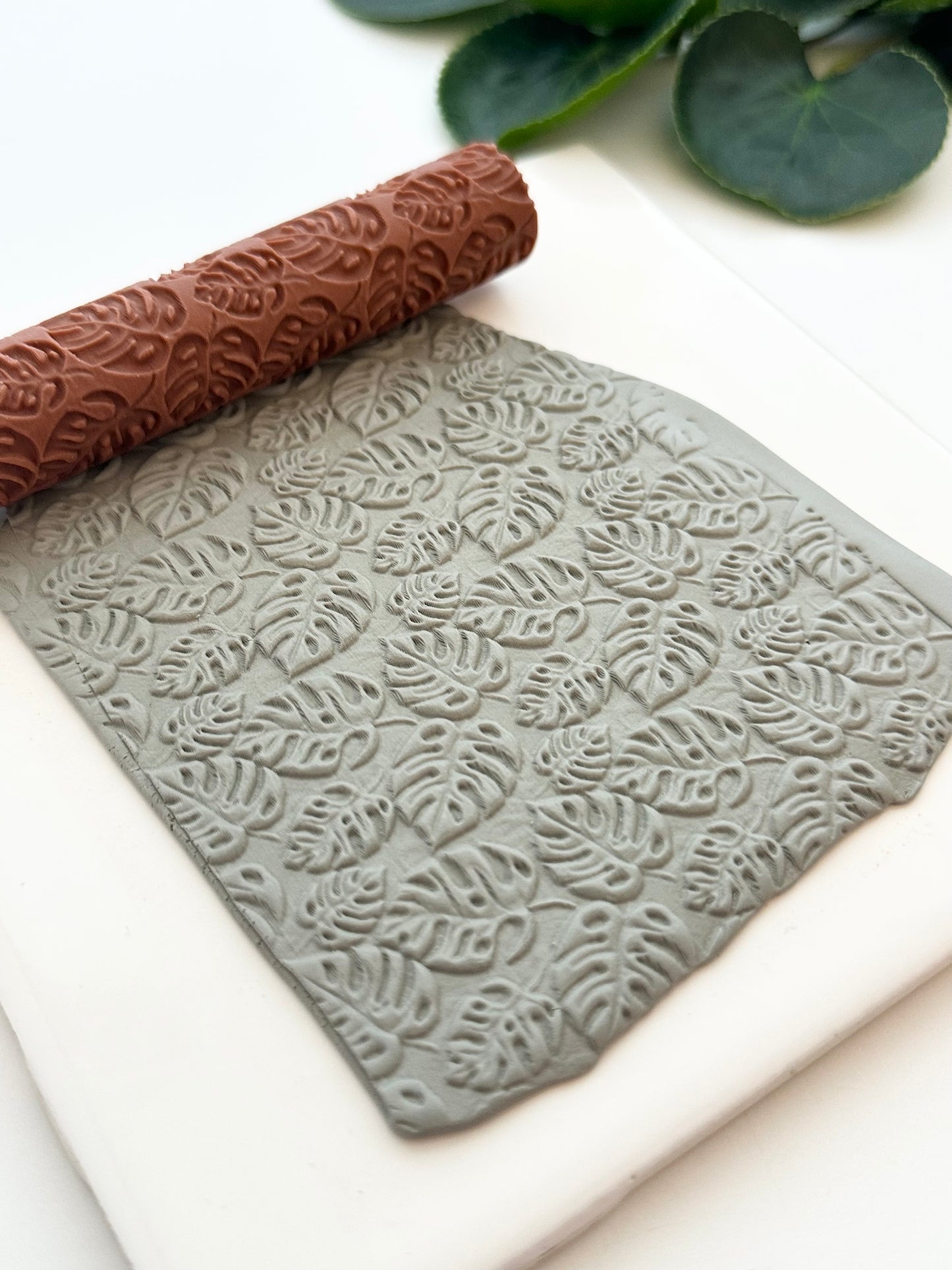 Fenestrated Monstera Leaves | Polymer Clay Texture Roller