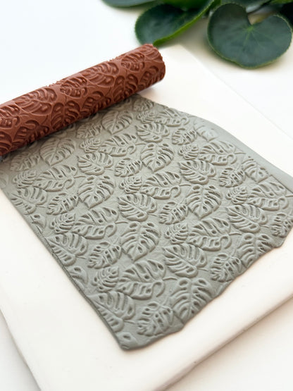 Fenestrated Monstera Leaves | Polymer Clay Texture Roller
