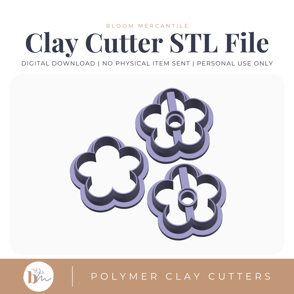 Daisy - 4 Sizes, 3 Styles | Digital STL File | Polymer Clay Tools & Cutters