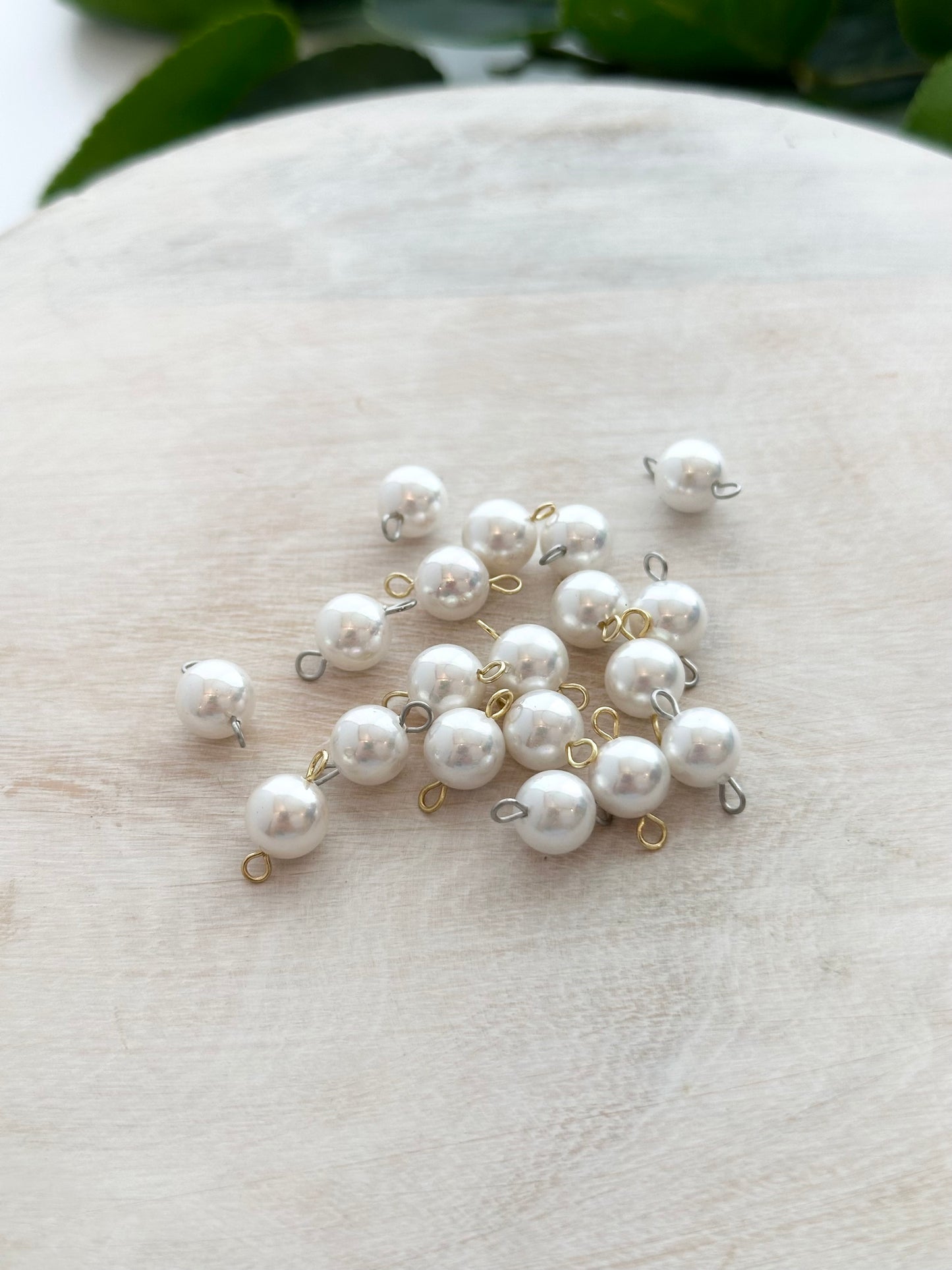 Pearl Connector Charms - Gold or Silver (10pc)