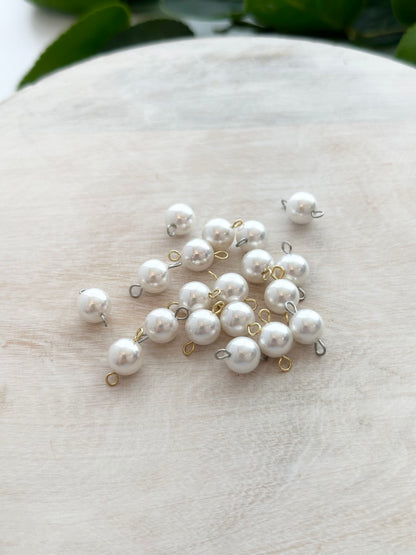 Pearl Connector Charms - Gold or Silver (10pc)