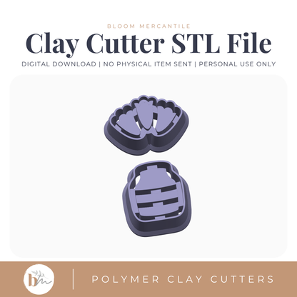 Debossed Tulips and Vase Set | Digital STL File | Polymer Clay Tools & Cutters