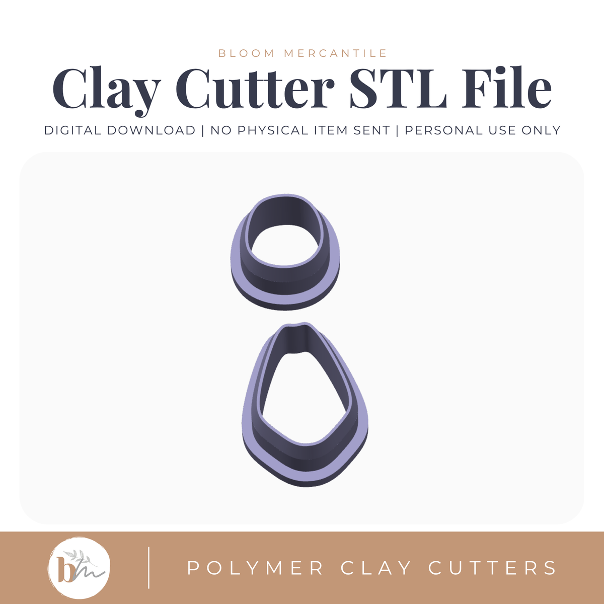 Dewdrop Organic Dangle Set | Digital STL File | Polymer Clay Tools & Cutters