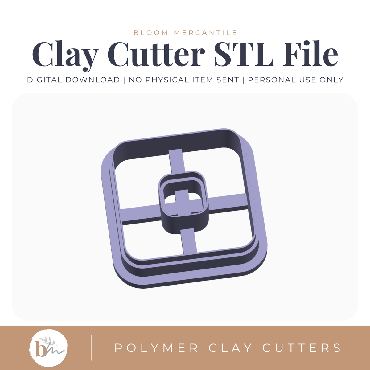 Donut Rounded Square | Digital STL File | Polymer Clay Tools & Cutters