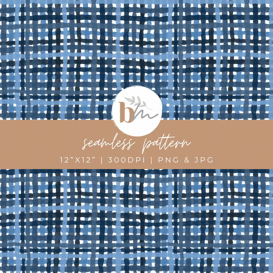 Blue Whimsical Plaid | Digital Seamless Pattern