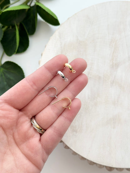 Huggie Hoop Earring Post - Gold or Silver (10pc)