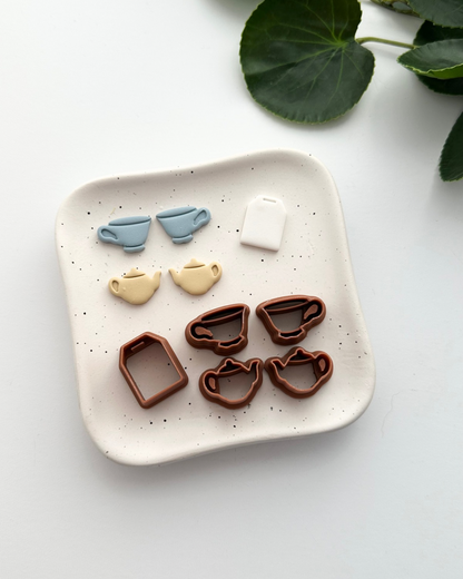 Tea Party Biggie Stud Pack (5pc) | Polymer Clay Cutter
