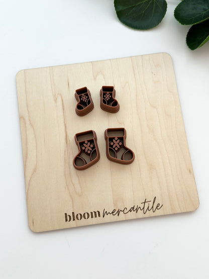 Scandi Folk Stocking (Mirror Set) | Polymer Clay Cutter