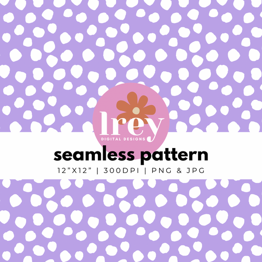 Abstract Dots - White on Lilac | Digital Seamless Pattern | PNG, JPG | Instant Download | Commercial Use Included | LRey Digital Designs | Digital Seamless Pattern
