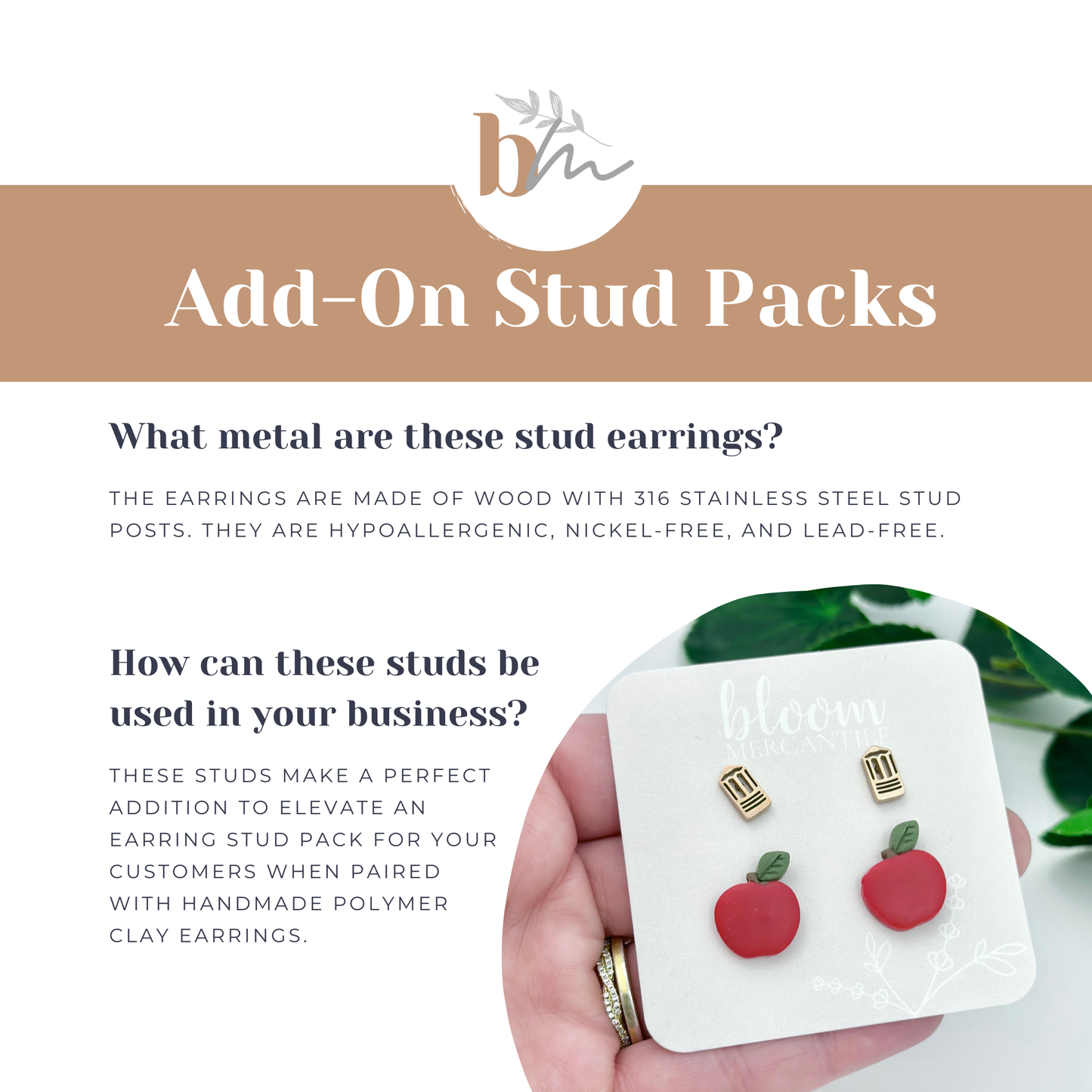 Wooden Pencils | Add-On Stud Packs (5 pair)