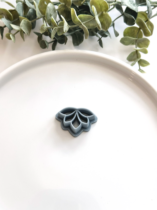 Embossed Floral Lotus Spray | Polymer Clay Cutter
