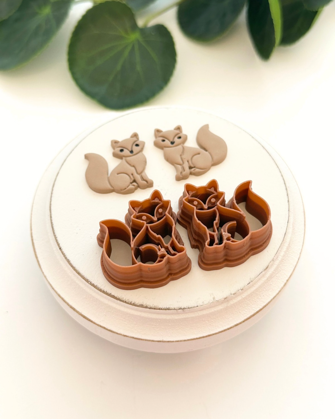 Embossed Fox (Mirror Set) | Polymer Clay Cutter