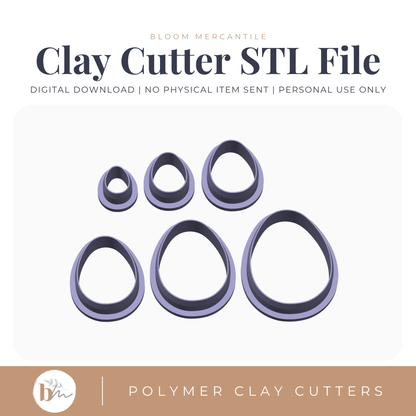 Egg - 6 Sizes | Digital STL File | Polymer Clay Tools & Cutters