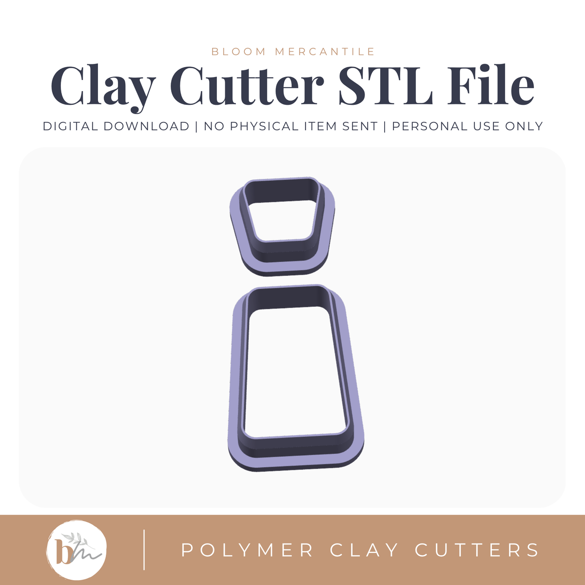 Elongated Double Trapezoid Dangle Set | Digital STL File | Polymer Clay Tools & Cutters