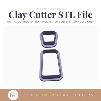 Elongated Double Trapezoid Dangle Set | Digital STL File | Polymer Clay Tools & Cutters