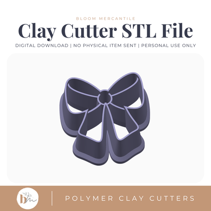 Embossed Bow - 2 Sizes | Digital STL File | Polymer Clay Tools & Cutters