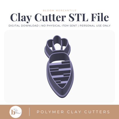 Embossed Carrot - 6 Sizes | Digital STL File | Polymer Clay Tools & Cutters