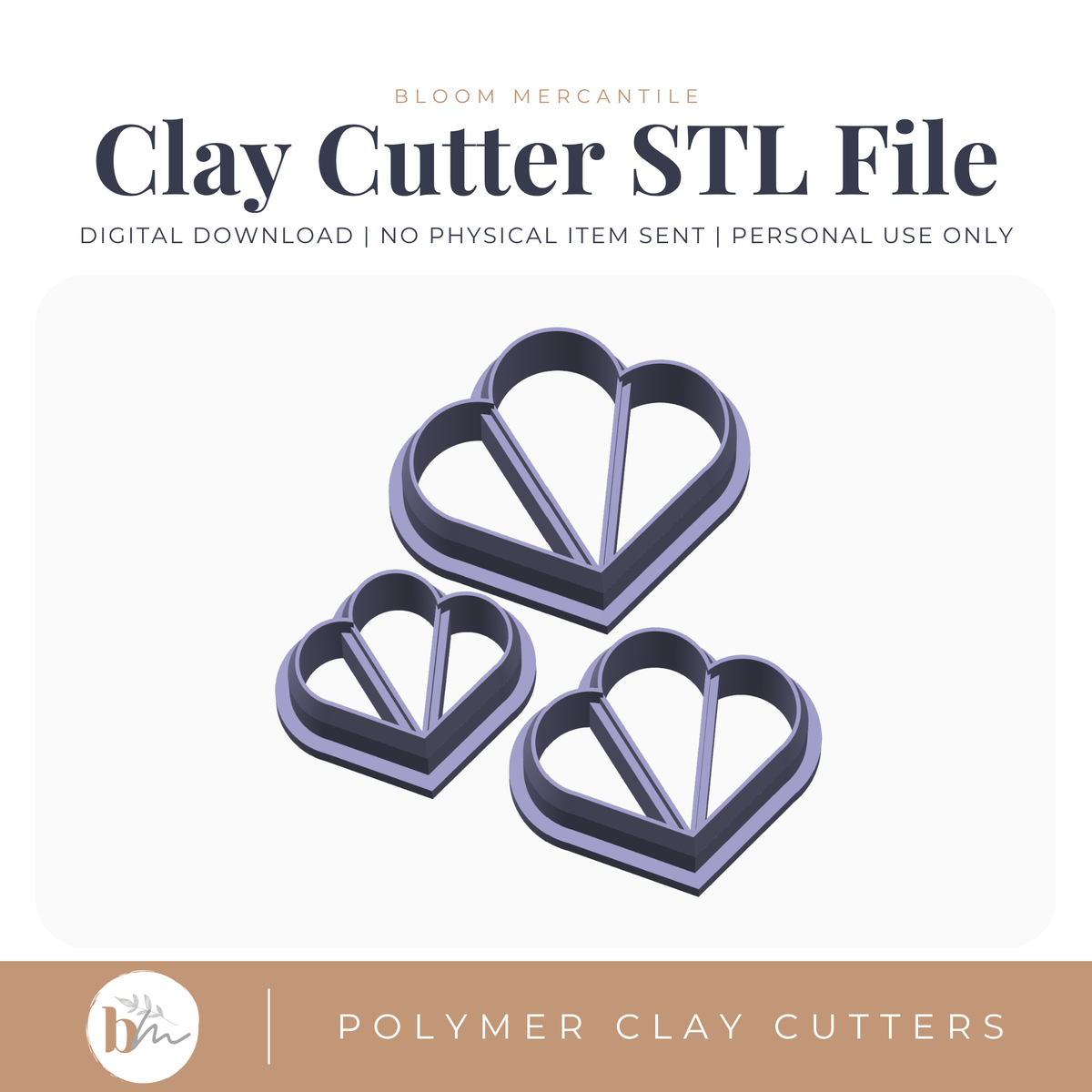 Embossed Scalloped Fan - 3 Sizes | Digital STL File | Polymer Clay Tools & Cutters