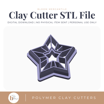 Embossed Star | Digital STL File | Polymer Clay Tools & Cutters