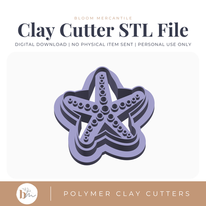 Embossed Starfish | Digital STL File | Polymer Clay Tools & Cutters