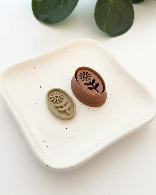 Debossed Sunflower Oval | Polymer Clay Cutter