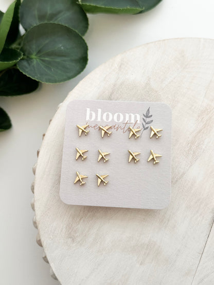 Gold Airplanes | Add-On Stud Packs (5 pair)