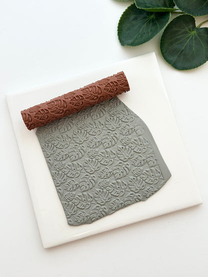 Fenestrated Monstera Leaves | Polymer Clay Texture Roller