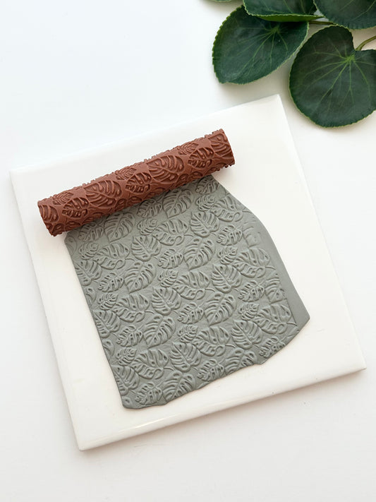 Fenestrated Monstera Leaves | Polymer Clay Texture Roller