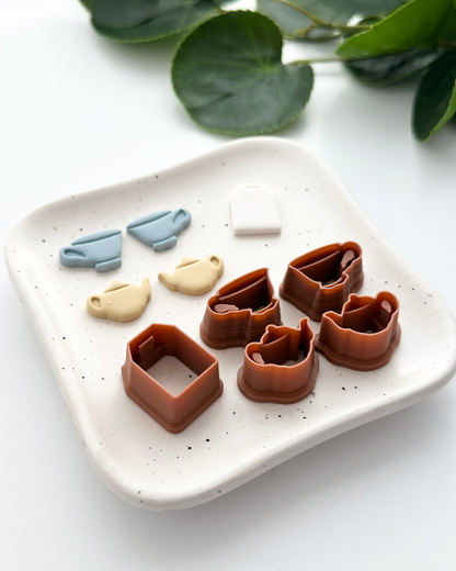 Tea Party Biggie Stud Pack (5pc) | Polymer Clay Cutter