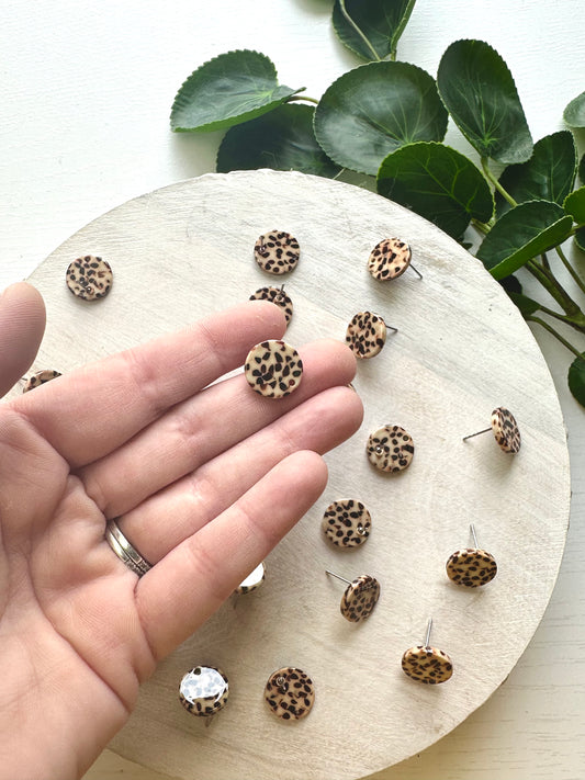 Brown Speckled Acrylic Earring Post (10pc)