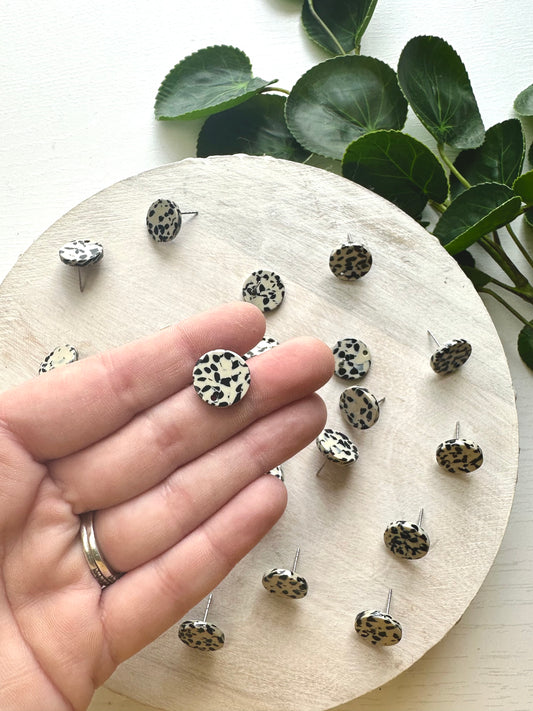 Black Speckled Acrylic Earring Post (10pc)