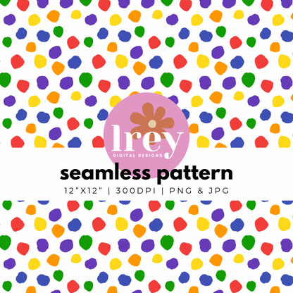 Colorful Abstract Dots - Rainbow | Digital Seamless Pattern | PNG, JPG | Instant Download | Commercial Use Included | LRey Digital Designs | Digital Seamless Pattern
