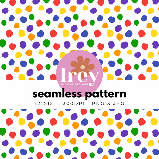 Colorful Abstract Dots - Rainbow | Digital Seamless Pattern | PNG, JPG | Instant Download | Commercial Use Included | LRey Digital Designs | Digital Seamless Pattern