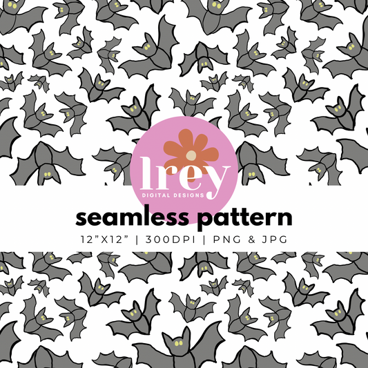 Halloween Bats | Digital Seamless Pattern | PNG, JPG | Instant Download | Commercial Use Included | LRey Digital Designs | Digital Seamless Pattern